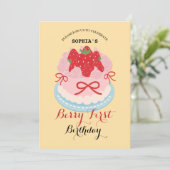 Lovely Berry Birthday Party Einladung (Stehend Vorderseite)