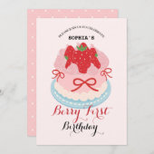 Lovely Berry Birthday Party Einladung (Vorne/Hinten)