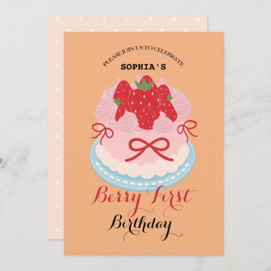 Lovely Berry Birthday Party Einladung (Vorne/Hinten)