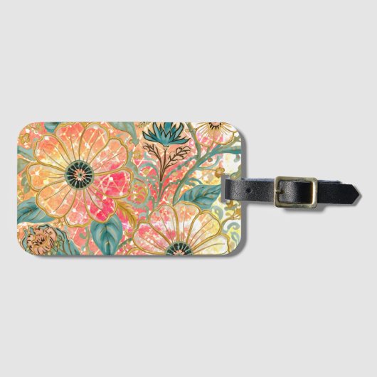 Lovely Blooming Flowers with Colorful Design Gepäckanhänger (Vorderseite (Horizontal))