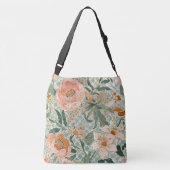 Lovely Blooming Peach Flowers and Leaves, Pattern Tragetaschen Mit Langen Trägern (Rückseite)