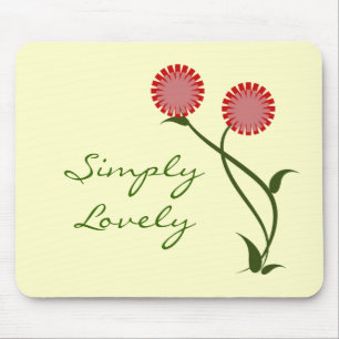 Lovely Blooms Mousepad, Red Mousepad