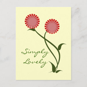 Lovely Blooms Postcard, Red Postkarte