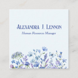 Lovely Blue and Lavender Wildblume Garden Quadratische Visitenkarte