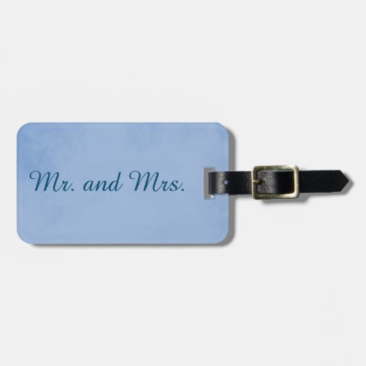 Lovely Blue Mr. and Mrs Parchment Gepäckanhänger (Vorderseite horizontal)