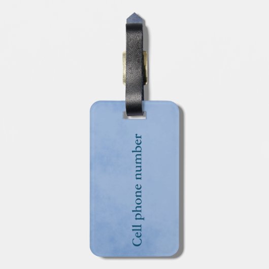 Lovely Blue Mr. and Mrs Parchment Gepäckanhänger (Rückseite vertikal)