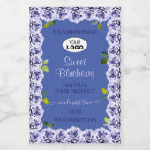 Lovely Blue Product Package Labels Niedliche Rose Lebensmitteletikett (Einzelnes Label)
