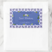 Lovely Blue Product Packaging Labels Niedliche Ros Rechteckiger Aufkleber (Tasche)