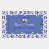Lovely Blue Product Packaging Labels Niedliche Ros Rechteckiger Aufkleber (Vorderseite)