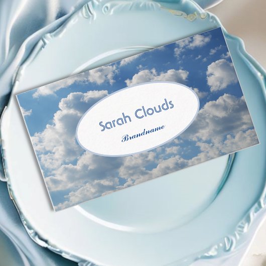 Lovely Blue Sky Clouds Trendy Elegant Spirituell Visitenkarte