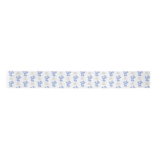 Lovely Bluebells White Satinband (Vorderseite)
