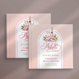 Lovely blush and gold petals prosecco guest book gästebuch