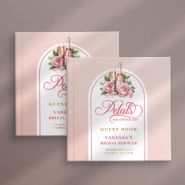 Lovely blush and gold petals prosecco guest book gästebuch