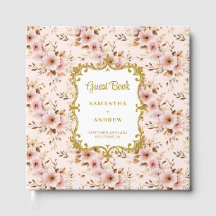 Lovely Blush Gold Boho Wedding Guest Book Keepake Gästebuch