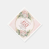 Lovely Boho Blush Pink Floral 60th Birthday Napkin Serviette (Ecke)