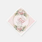 Lovely Boho Rose Gold Floral 60th Birthday Napkins Serviette (Ecke)