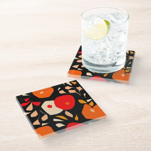 Lovely botanical Coaster Glasuntersetzer (Schrägansicht)