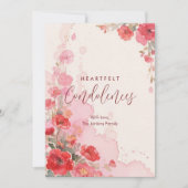 Lovely Botanical Colorful Soft Red Shades Sympathy (Vorderseite)