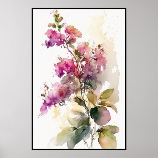 Lovely Bougainvillea Watercolor Poster (Vorne)