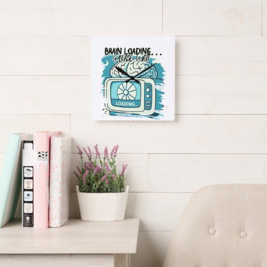 lovely brainloading design quadratische wanduhr (Lesesaal)