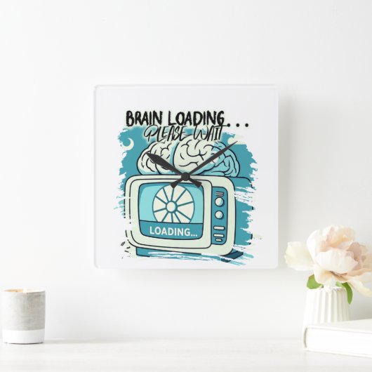 lovely brainloading design quadratische wanduhr (Zuhause)