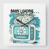 lovely brainloading design quadratische wanduhr (Vorderseite)