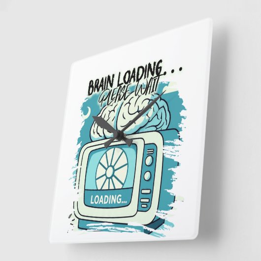 lovely brainloading design quadratische wanduhr (Winkel)