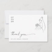 Lovely Bride Drawn Modern Bridal Shower Dankeskarte (Vorderseite)