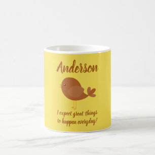 Lovely Brown Bird Positives Sprichwort Kaffeetasse