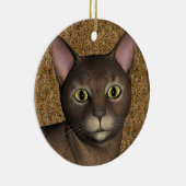 Lovely Brown Cat Keramik Ornament (Rechts)