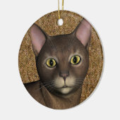 Lovely Brown Cat Keramik Ornament (Links)