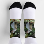 Lovely bunny rabbit pet photo name green pastel  socken (Oben)