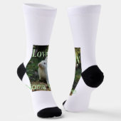 Lovely bunny rabbit pet photo name green pastel  socken (Gewinkelt)