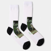 Lovely bunny rabbit pet photo name green pastel  socken (Rechts)