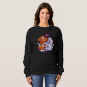 lovely cat and dog hug design living in peace frie sweatshirt (Vorne ganz)