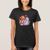 lovely cat and dog hug design living in peace frie T-Shirt (Vorderseite)
