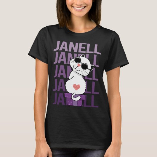Lovely Cat - Janell Name T-Shirt (Vorderseite)