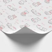 Lovely Cat Pattern Design Wrapping Paper Geschenkpapier (Ecke)