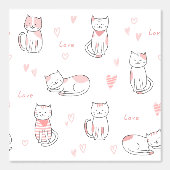 Lovely Cat Pattern for Your Kid Room Tapete (Vorderseite)
