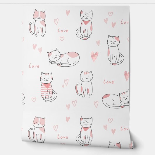 Lovely Cat Pattern for Your Kid Room Tapete (Abrollen)