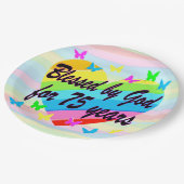 LOVELY CHRISTLICHE 75. GEBURTSTAGSPAPIERTELLER PAPPTELLER (Schrägansicht)