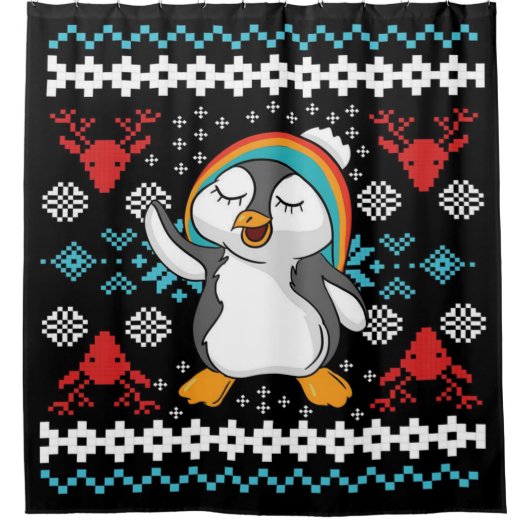 Lovely Christmas Penguin Duschvorhang (Vorderseite)
