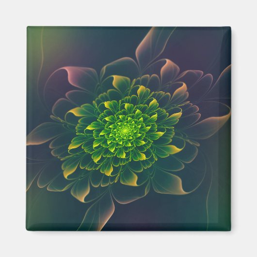 Lovely Chrysanthemum Fraktal Green Magnet (Vorne)