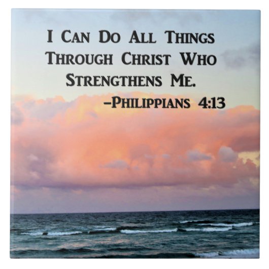 LOVELY CLOUDS PHILIPPIANS 4:13 KERAMIK TILE FLIESE (Vorderseite)