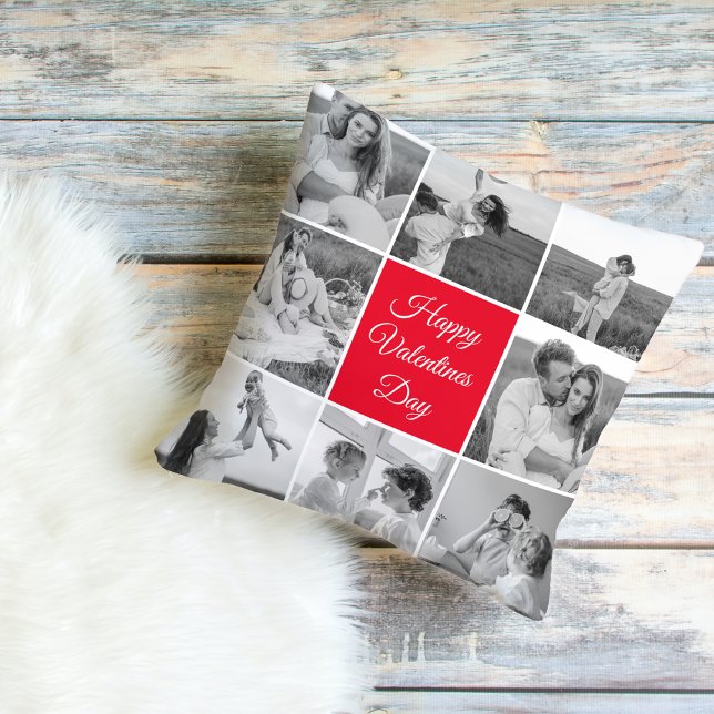 Lovely Collage Couple Foto & Happy Valentines Day Kissen (Von Creator hochgeladen)