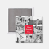 Lovely Collage Couple Foto & Happy Valentines Day Magnet (Vorderseite/Rückseite)