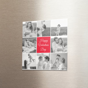Lovely Collage Couple Foto & Happy Valentines Day Magnet