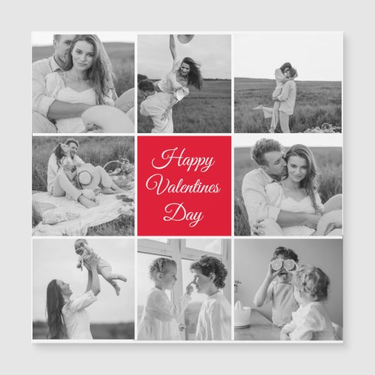 Lovely Collage Couple Foto & Happy Valentines Day Magnetkarte (Vorderseite)