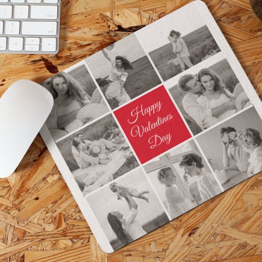 Lovely Collage Couple Foto & Happy Valentines Day Mousepad
