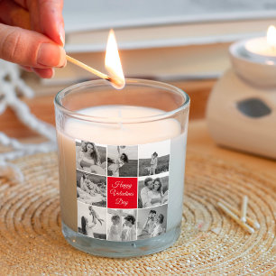 Lovely Collage Couple Foto & Happy Valentines Day Quadratischer Aufkleber